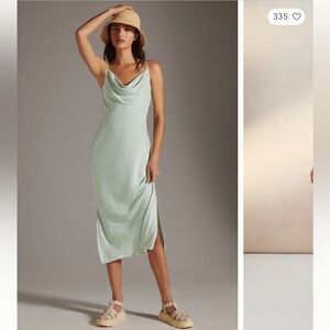 Anthropologie Elyse Slip Dress Mint
